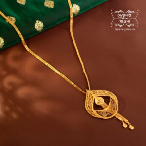 Premium Gold Plated Sriparna Tie Chain with Earrings