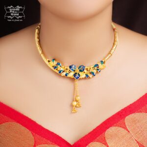 Premium Gold Plated Rajlaxmi Hasuli Set with Earrings